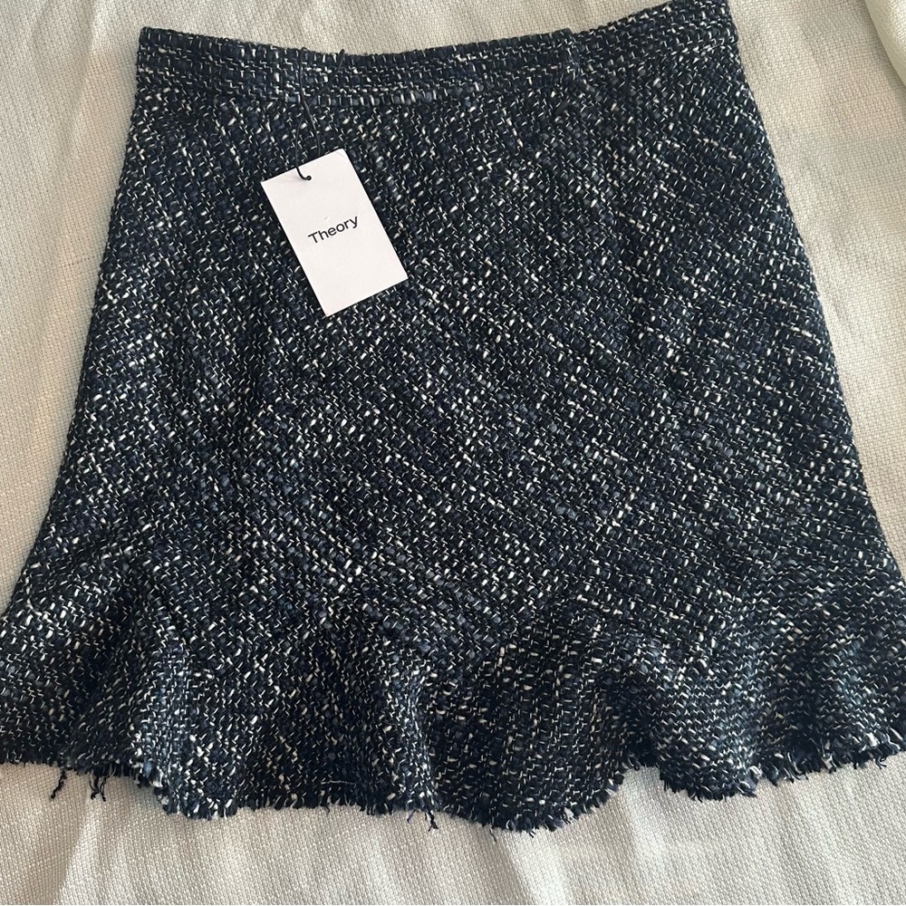 Theory Dark Tweed Mini Skirt